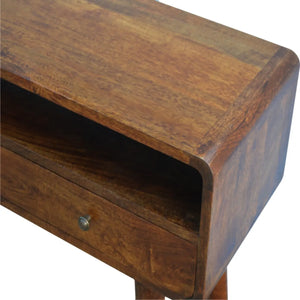 Chestnut Console Table - 100% Solid Mango Wood, Nordic Design, 2 Drawers, Eco-Friendly, Storage for Living Room & Hallway