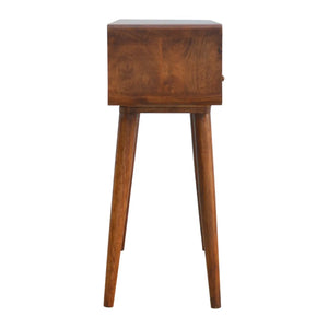 Chestnut Console Table - 100% Solid Mango Wood, Nordic Design, 2 Drawers, Eco-Friendly, Storage for Living Room & Hallway