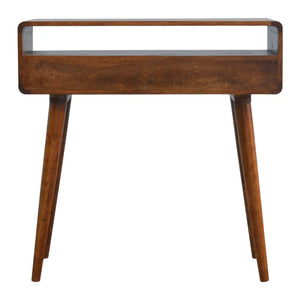 Chestnut Console Table - 100% Solid Mango Wood, Nordic Design, 2 Drawers, Eco-Friendly, Storage for Living Room & Hallway