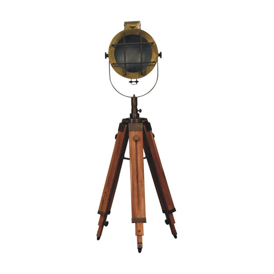 Caged Brass Spotlight Floor Lamp - Living with Luxury
