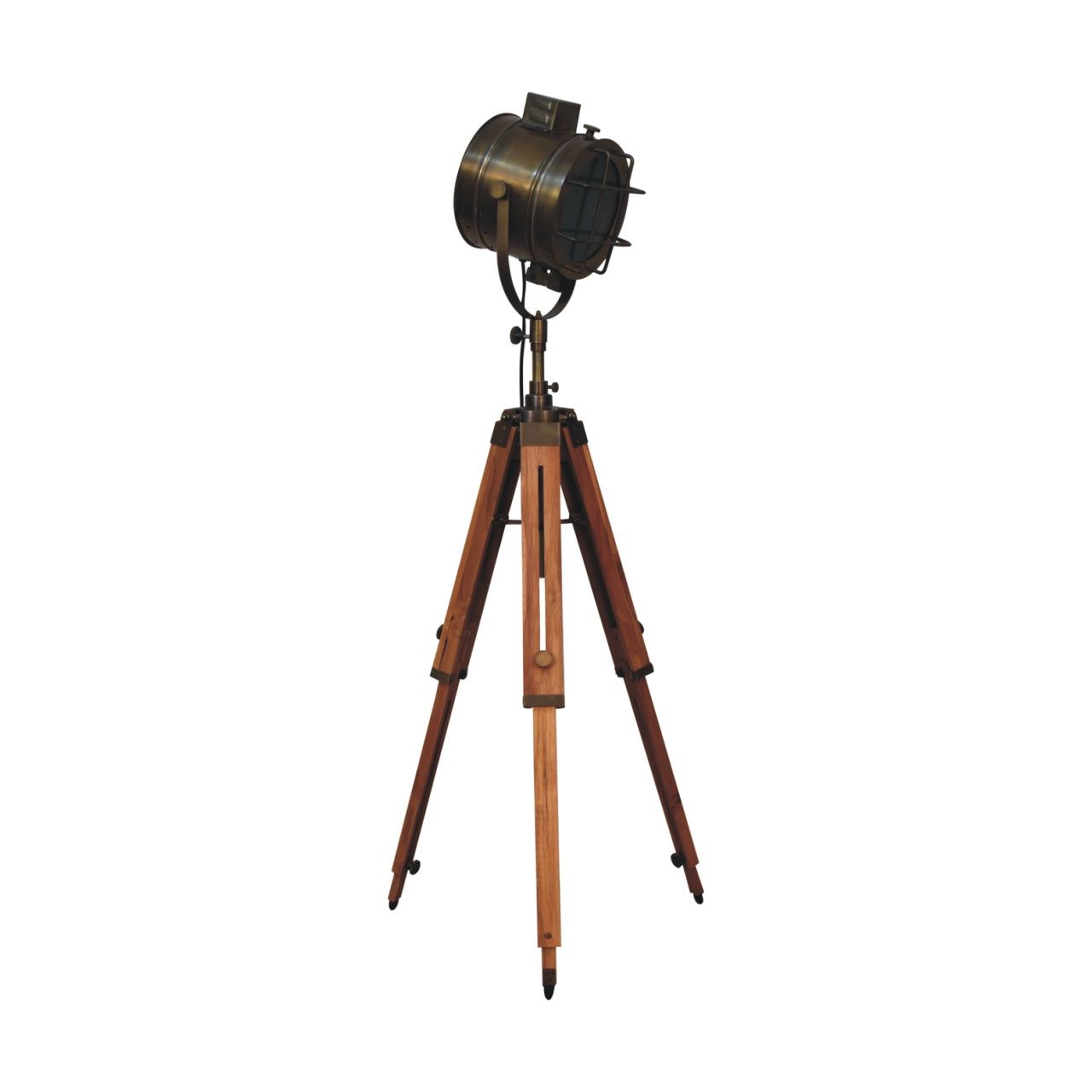 Caged Brass Spotlight Floor Lamp - Living with Luxury