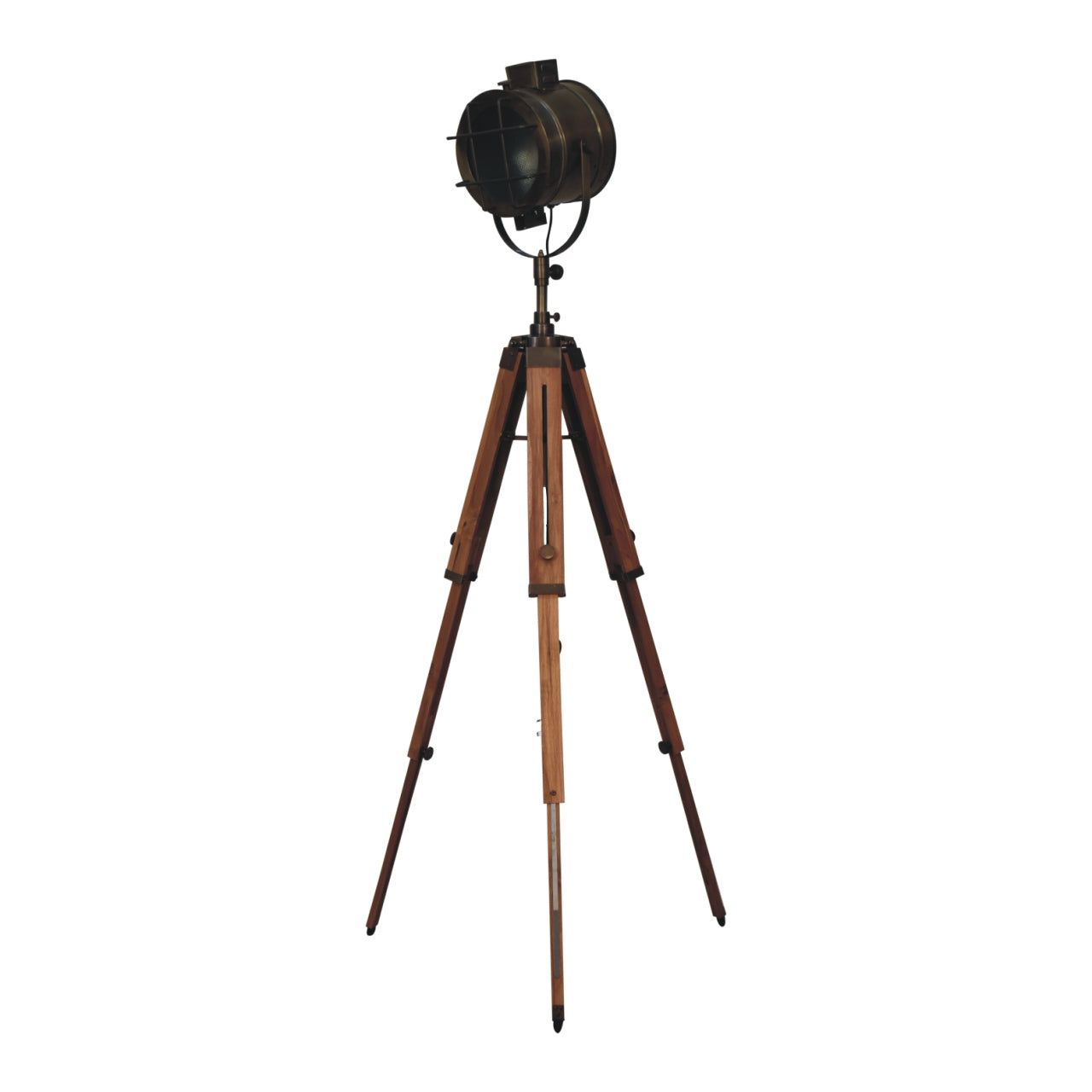 Caged Brass Spotlight Floor Lamp - Living with Luxury