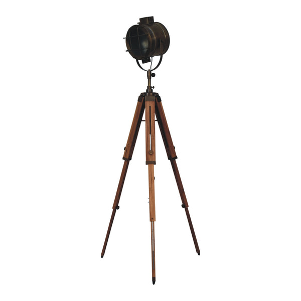 Caged Brass Spotlight Floor Lamp