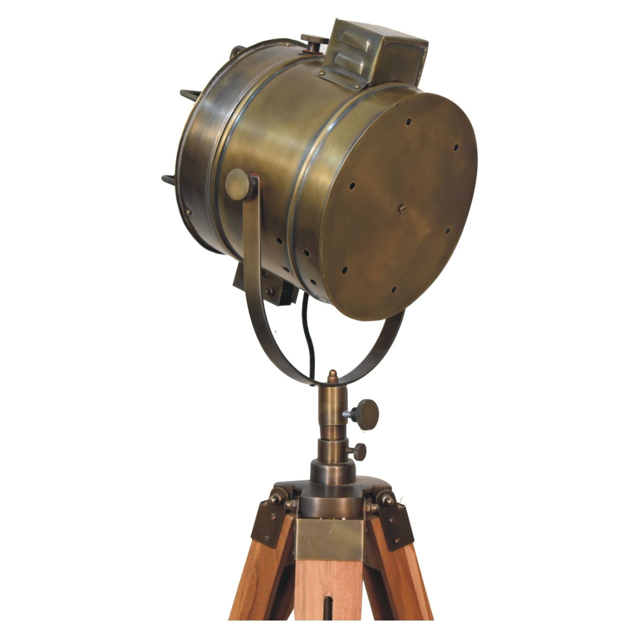 Caged Brass Spotlight Floor Lamp - Living with Luxury