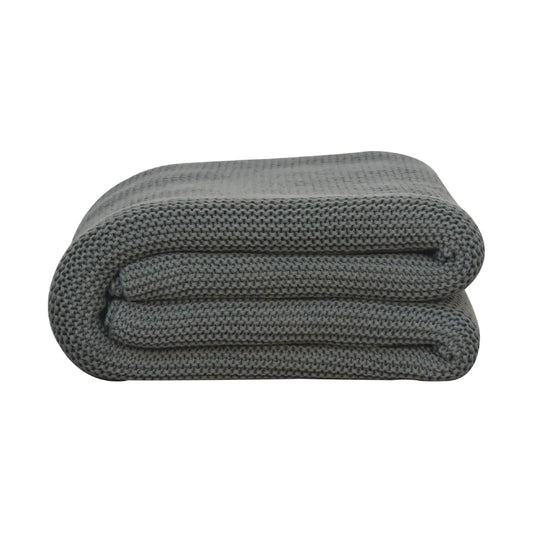 Double Olive Green Knit Throw - Living with Luxury