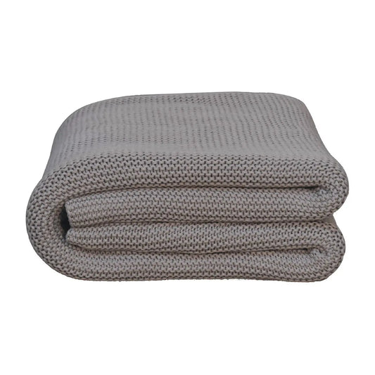 Double Grey Knitted Throw - Living with Luxury