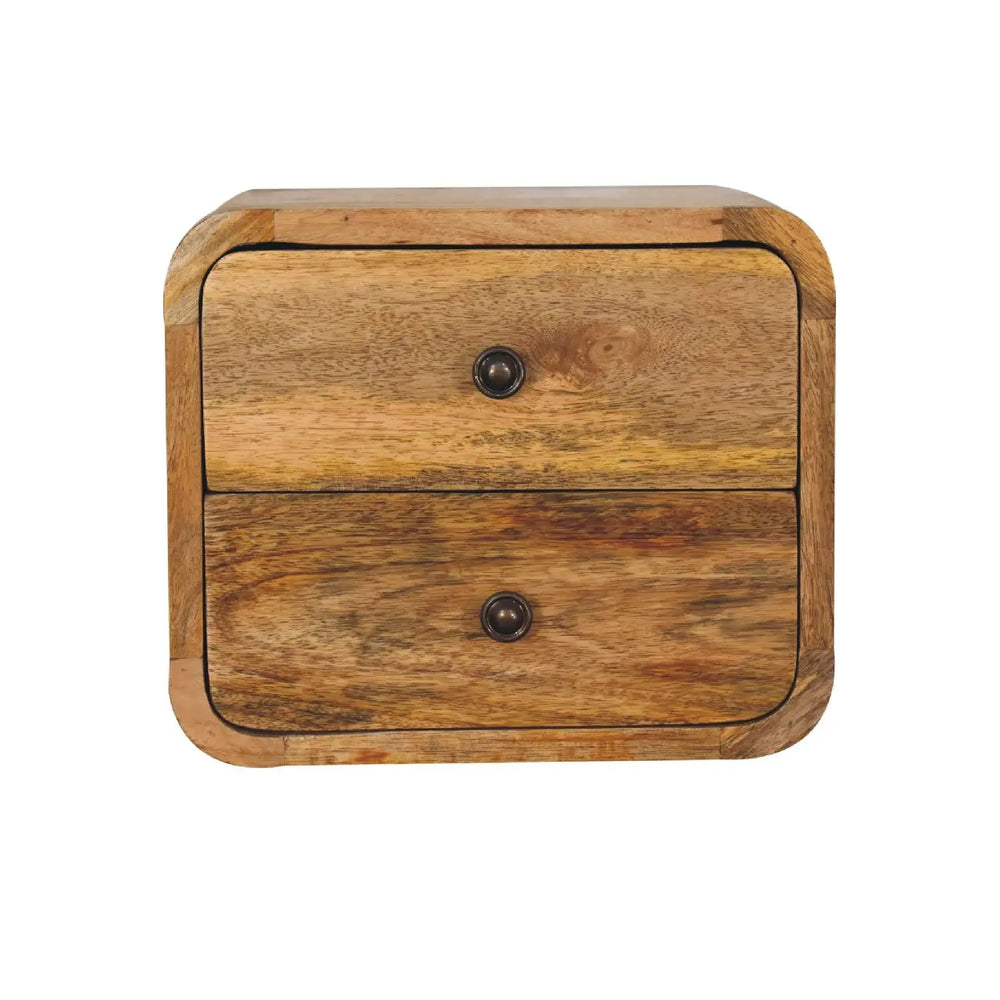 Mini Curve Oak Floating Bedside — premium furniture at Living with Luxury