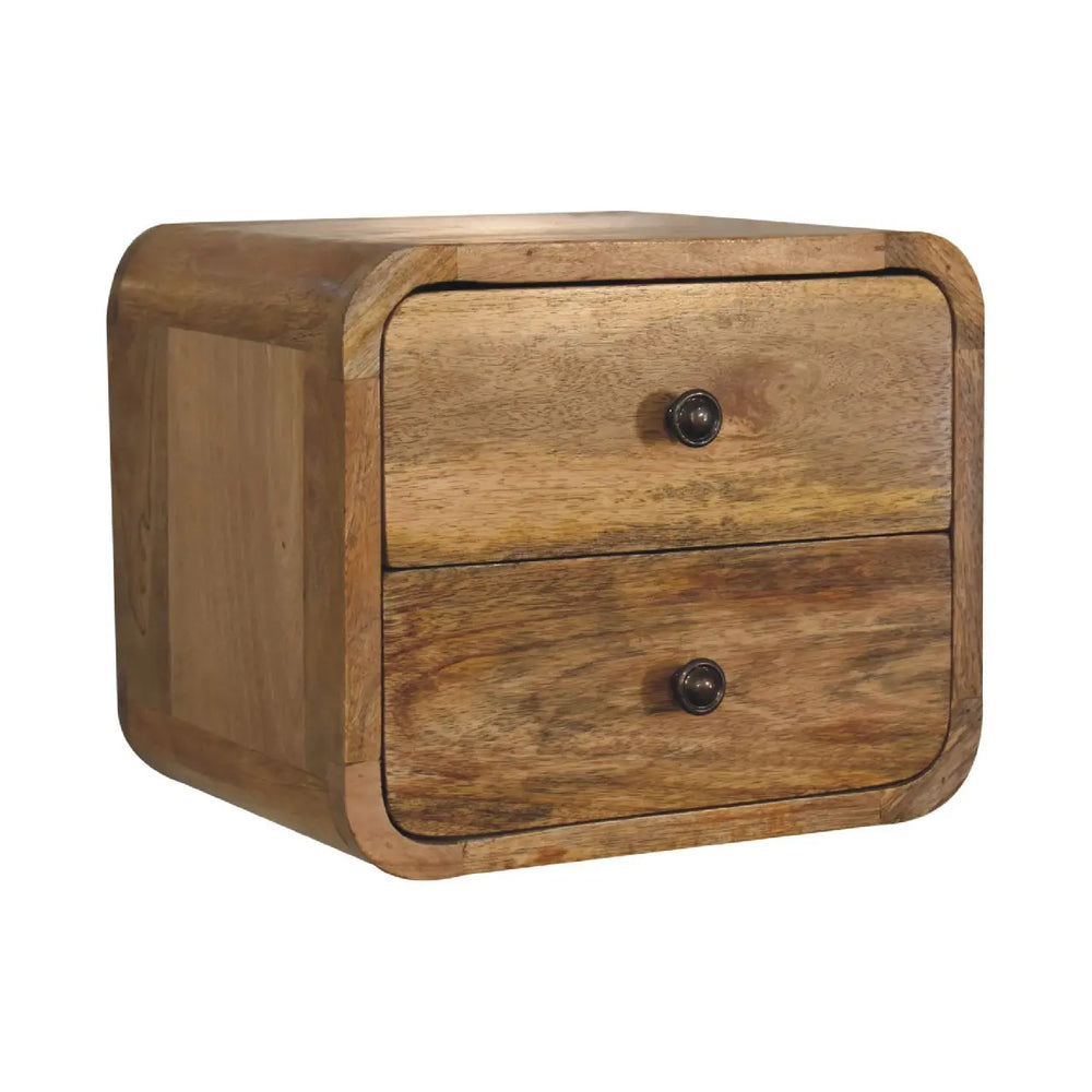 Mini Curve Oak Floating Bedside — premium furniture at Living with Luxury