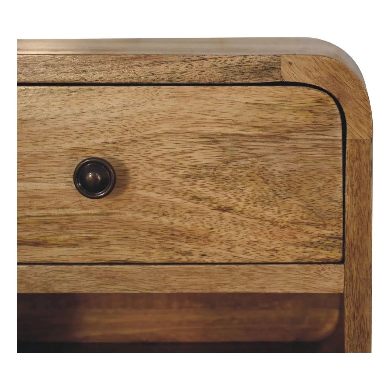 Mini Oak-ish Floating Open Bedside - Living with Luxury