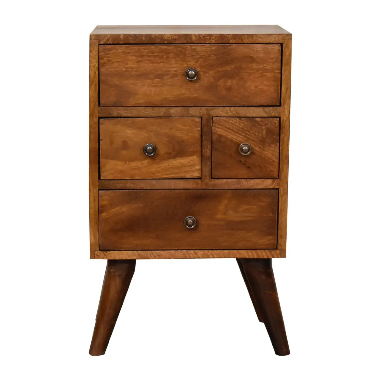 4 Drawer Chestnut Bedside – Durable Elegant Bedroom Table