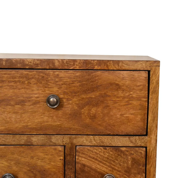 4 Drawer Multi Chestnut Bedside – Durable and Elegant Bedroom Table