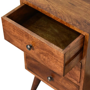 4 Drawer Multi Chestnut Bedside – Durable and Elegant Bedroom Table