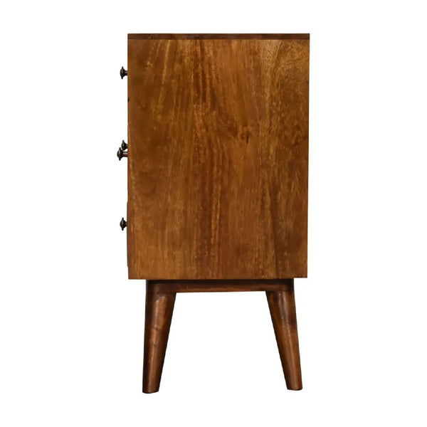 4 Drawer Multi Chestnut Bedside – Durable and Elegant Bedroom Table