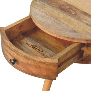 Mini Oak-ish Circular Shape Bedside