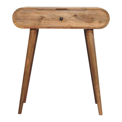 Mini Oak-ish Round Dressing Table - Living with Luxury