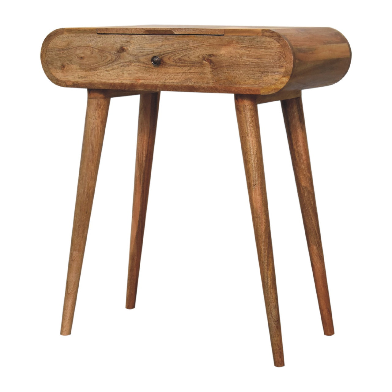 Mini Oak-ish Round Dressing Table - Living with Luxury