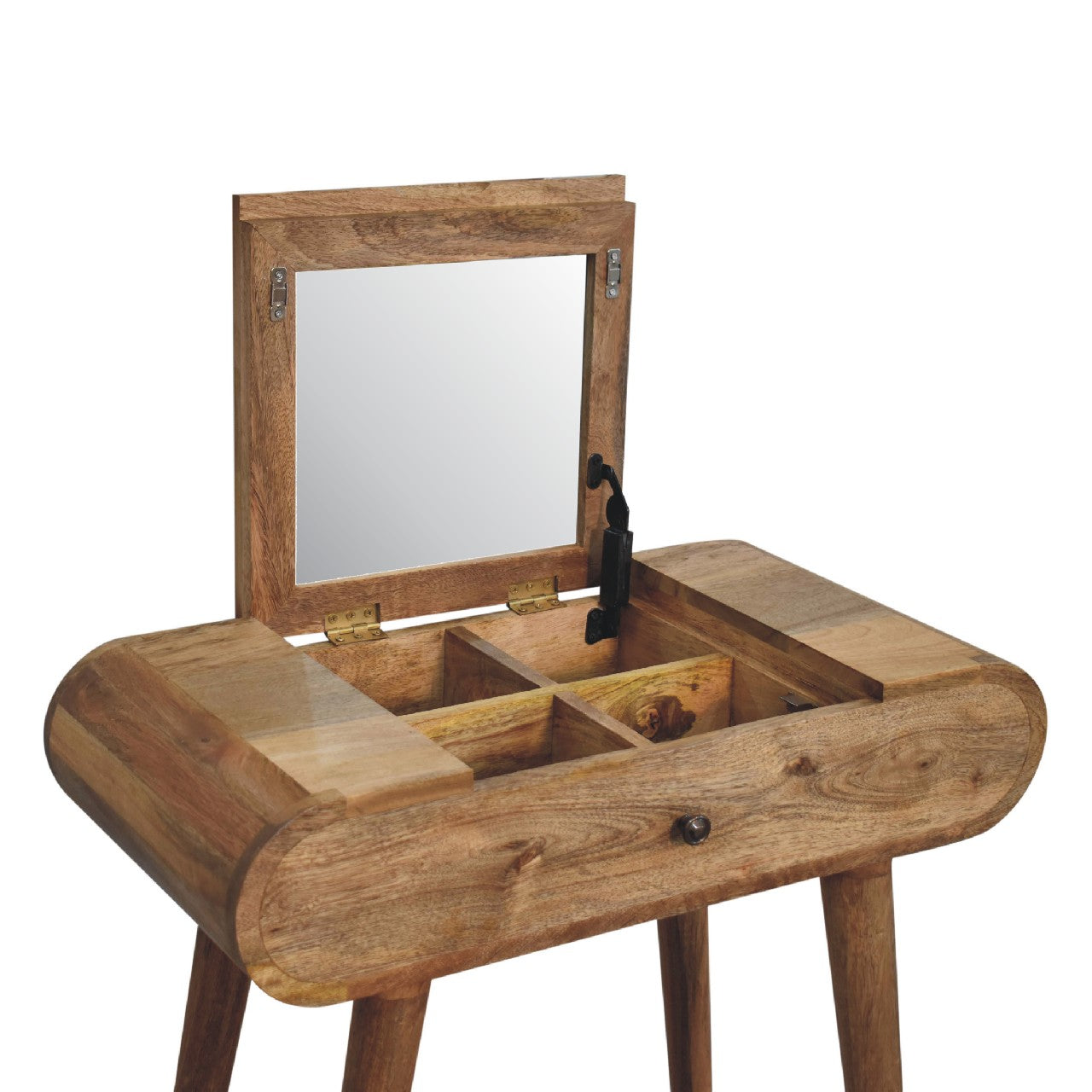 Mini Oak-ish Round Dressing Table - Living with Luxury