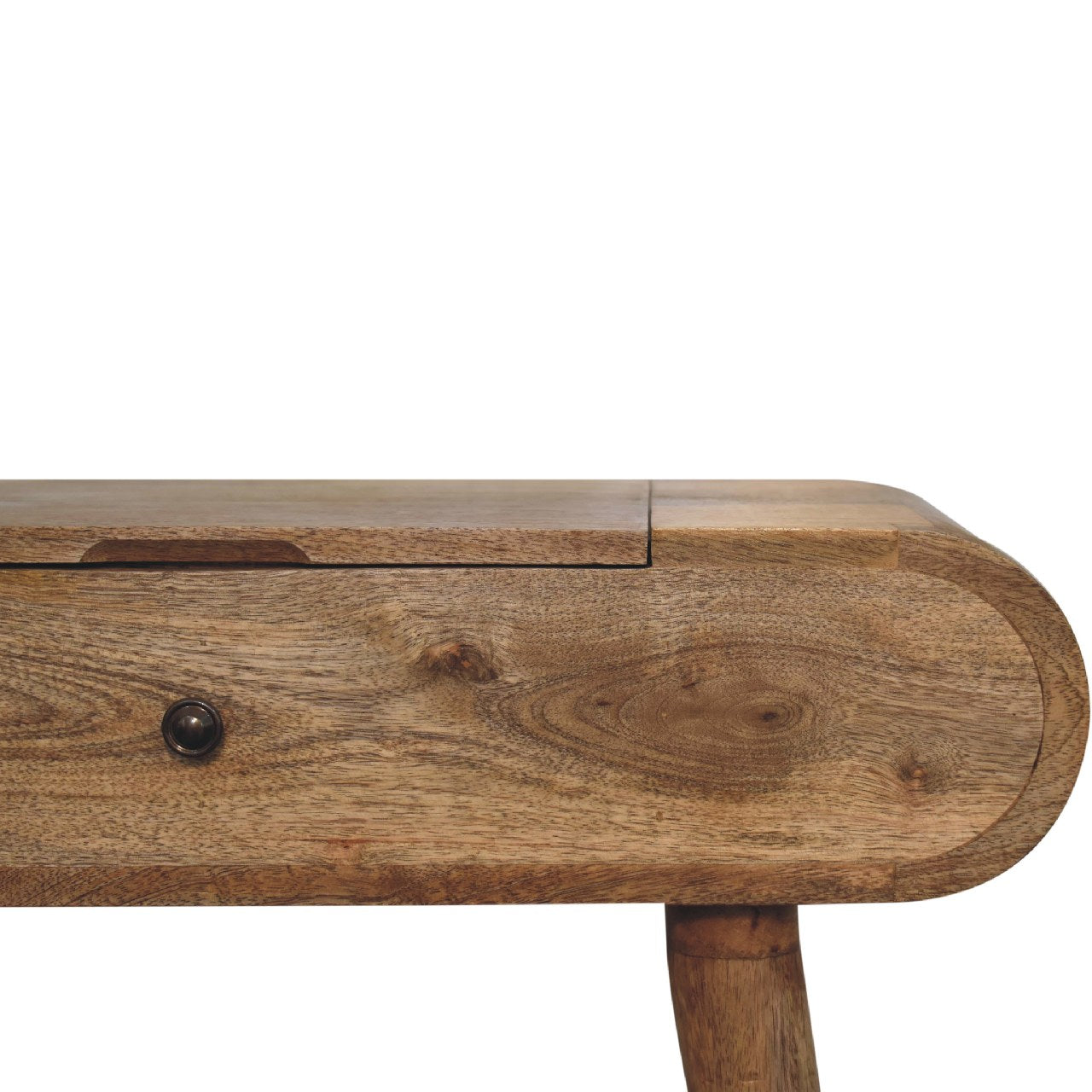 Mini Oak-ish Round Dressing Table - Living with Luxury