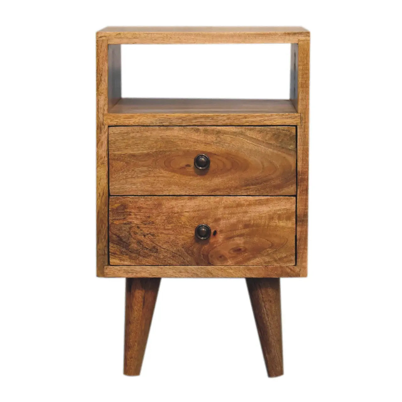 Mini Oak ish Classic Open Bedside