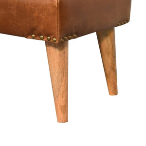 Bouclé Buffalo Hide Leather Bench – Premium Upholstered Bench
