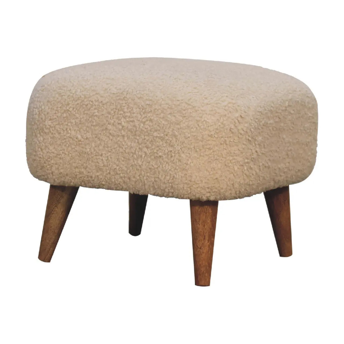 Boucle Square Footstool
