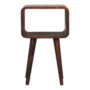 Mini Chestnut Curved Open Bedside
