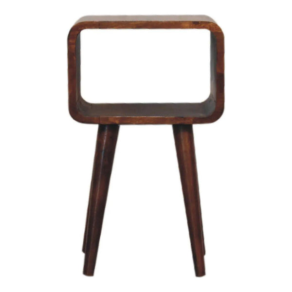Mini Chestnut Curved Open Bedside