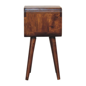 Mini Chestnut Curved Open Bedside
