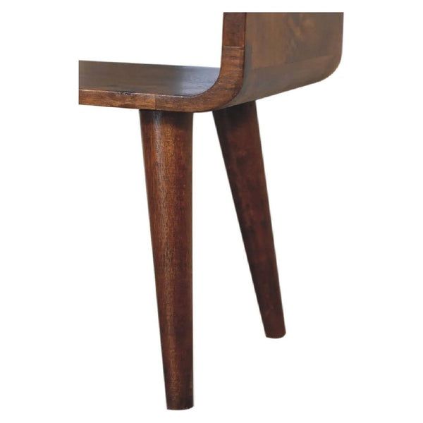 Mini Chestnut Curved Open Bedside