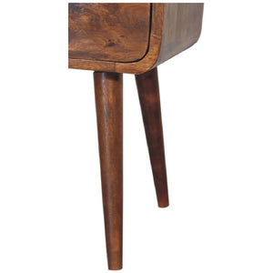 Mini Chestnut Bedside Table - Solid Mango Wood, Nordic Style, 1 Drawer