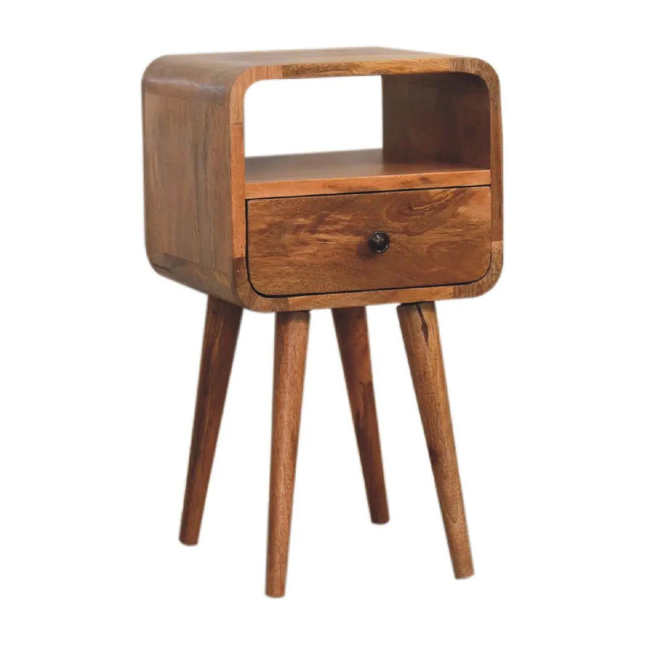 Mini Oakish Curve Open Bedside - Living with Luxury