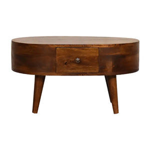 Wooden Coffee Table – Mini Solid Mango Wood Coffee Table in Chestnut Finish