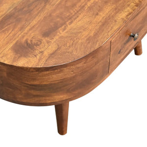 Wooden Coffee Table – Mini Solid Mango Wood Coffee Table in Chestnut Finish