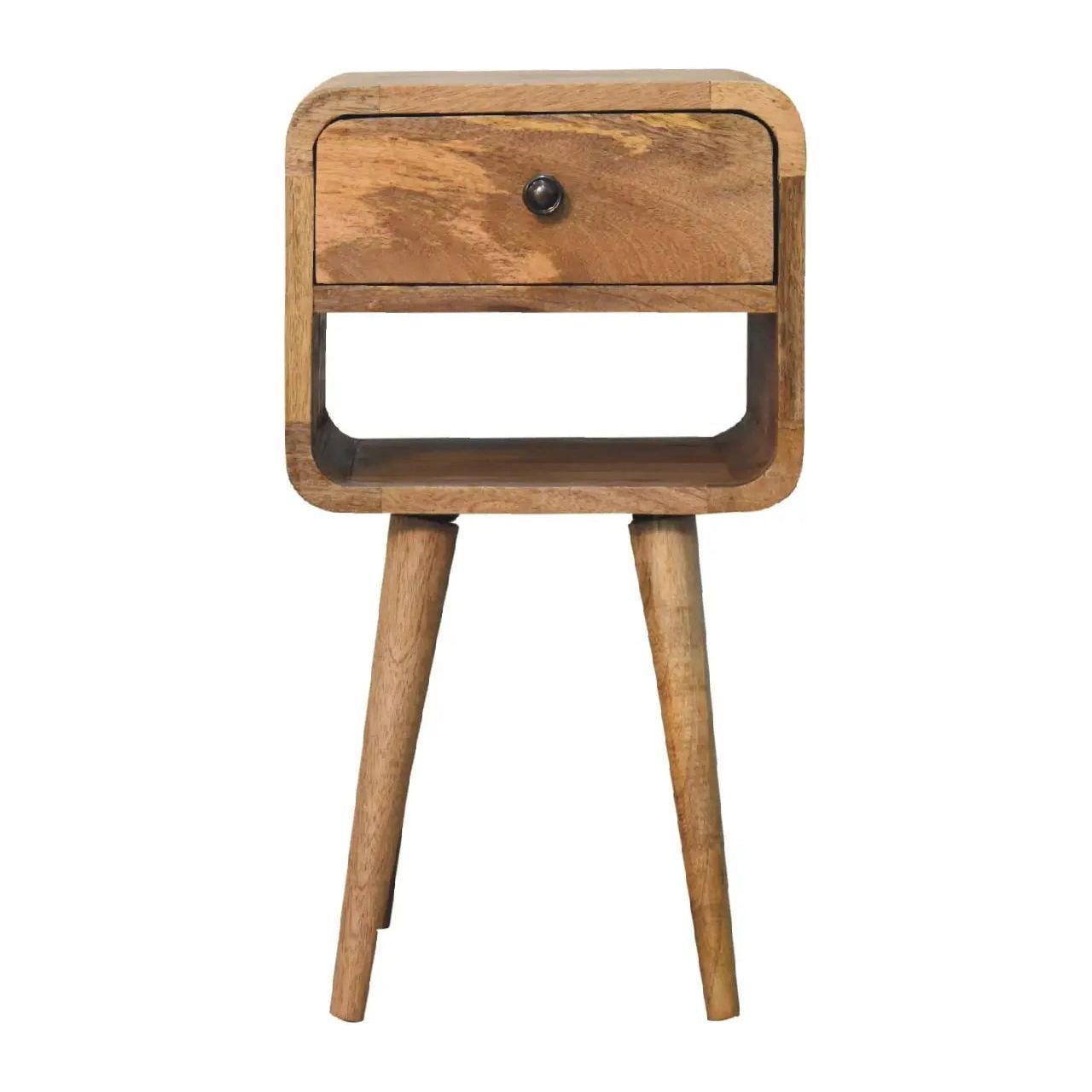 Mini Oak ish Curve Lower Bedside