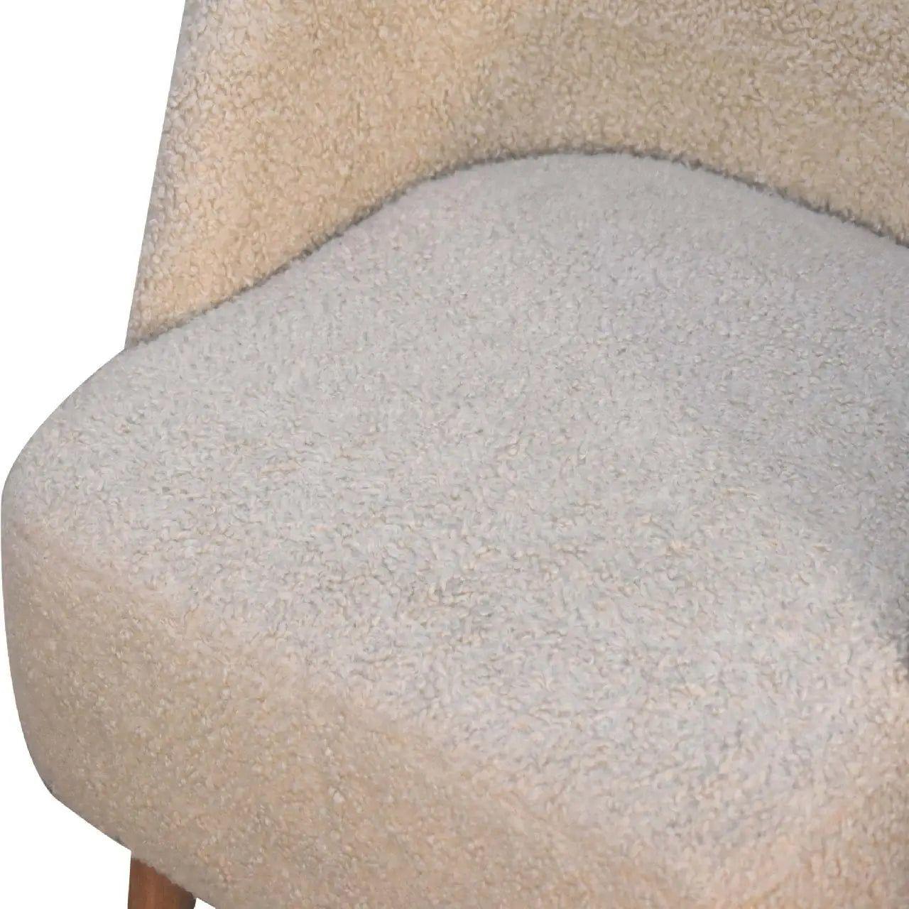 Cream Boucle Tub Chair - Living with Luxury