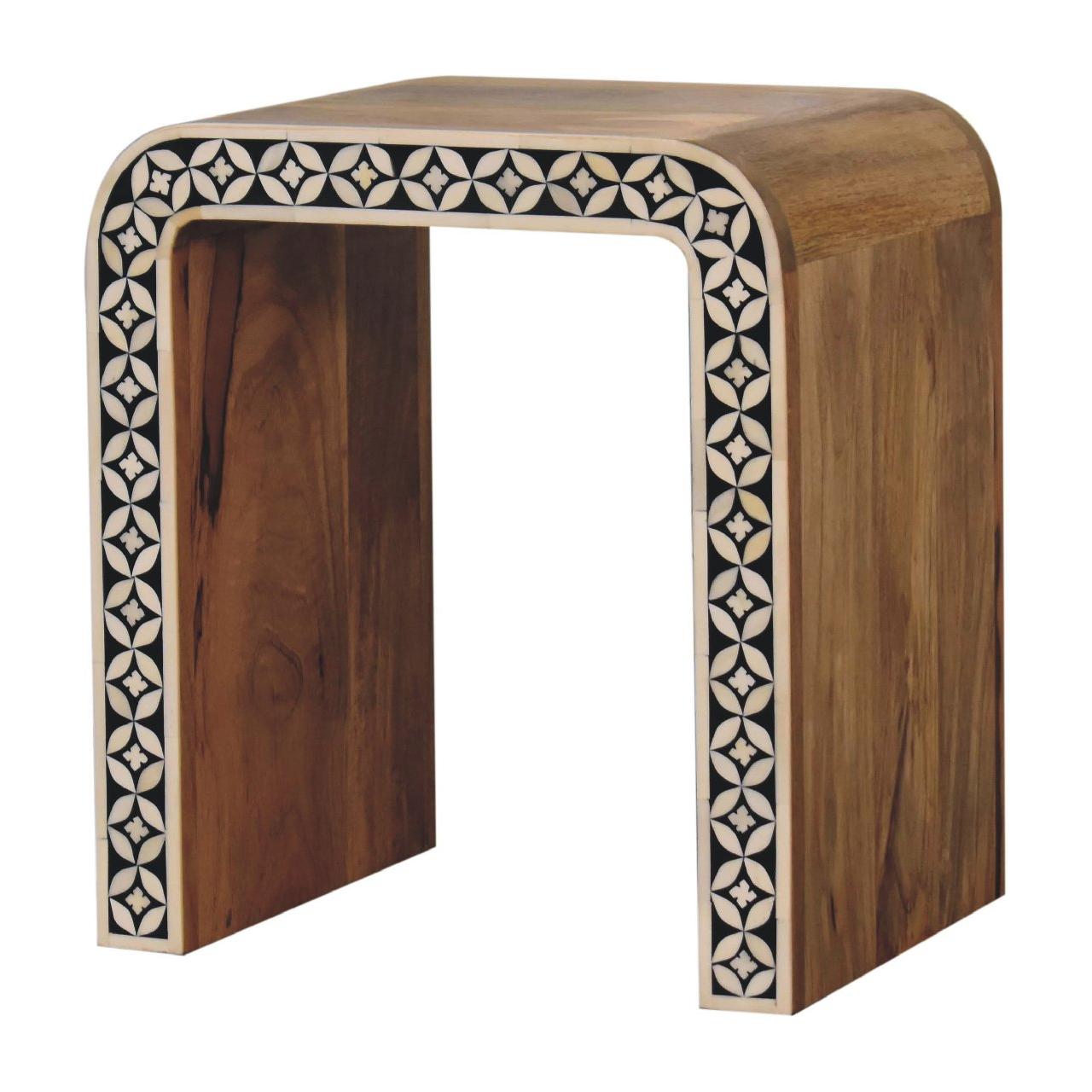 Edessa Bone Inlay End Table Living with Luxury