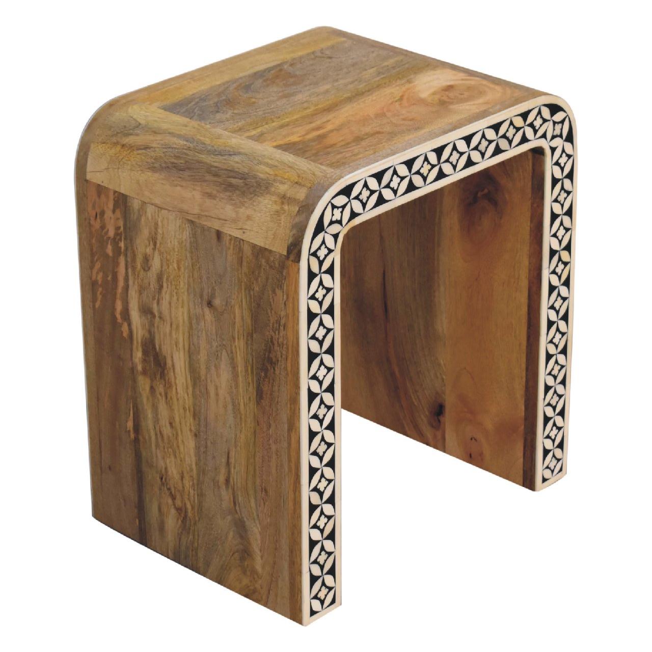 Edessa Bone Inlay End Table Living with Luxury