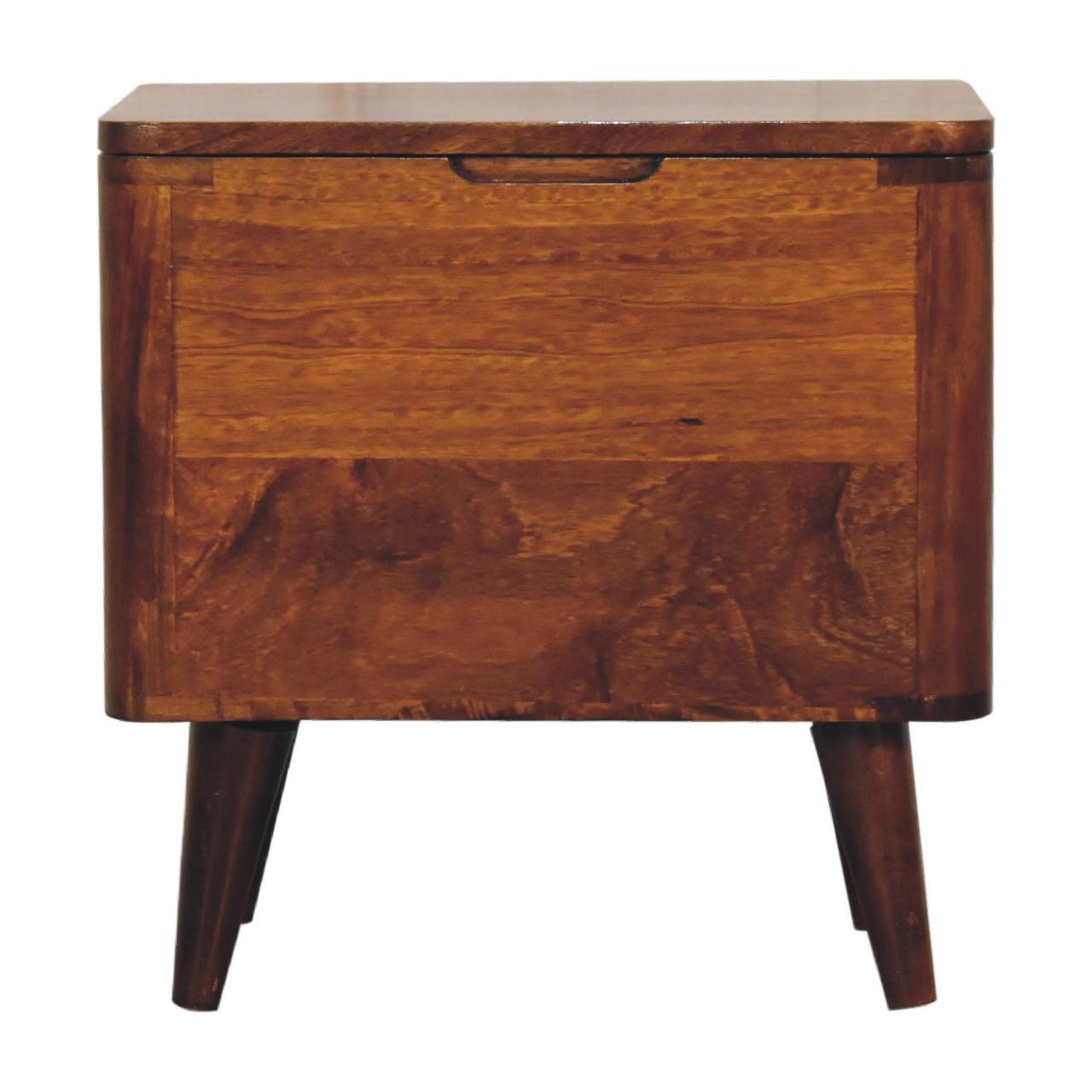 Chestnut Lid up Storage Stool