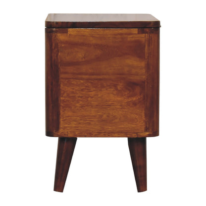 Chestnut Lid-up Storage Stool - Living with Luxury
