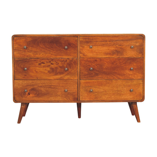 Large Curved Chestnut Chest - Living with Luxury