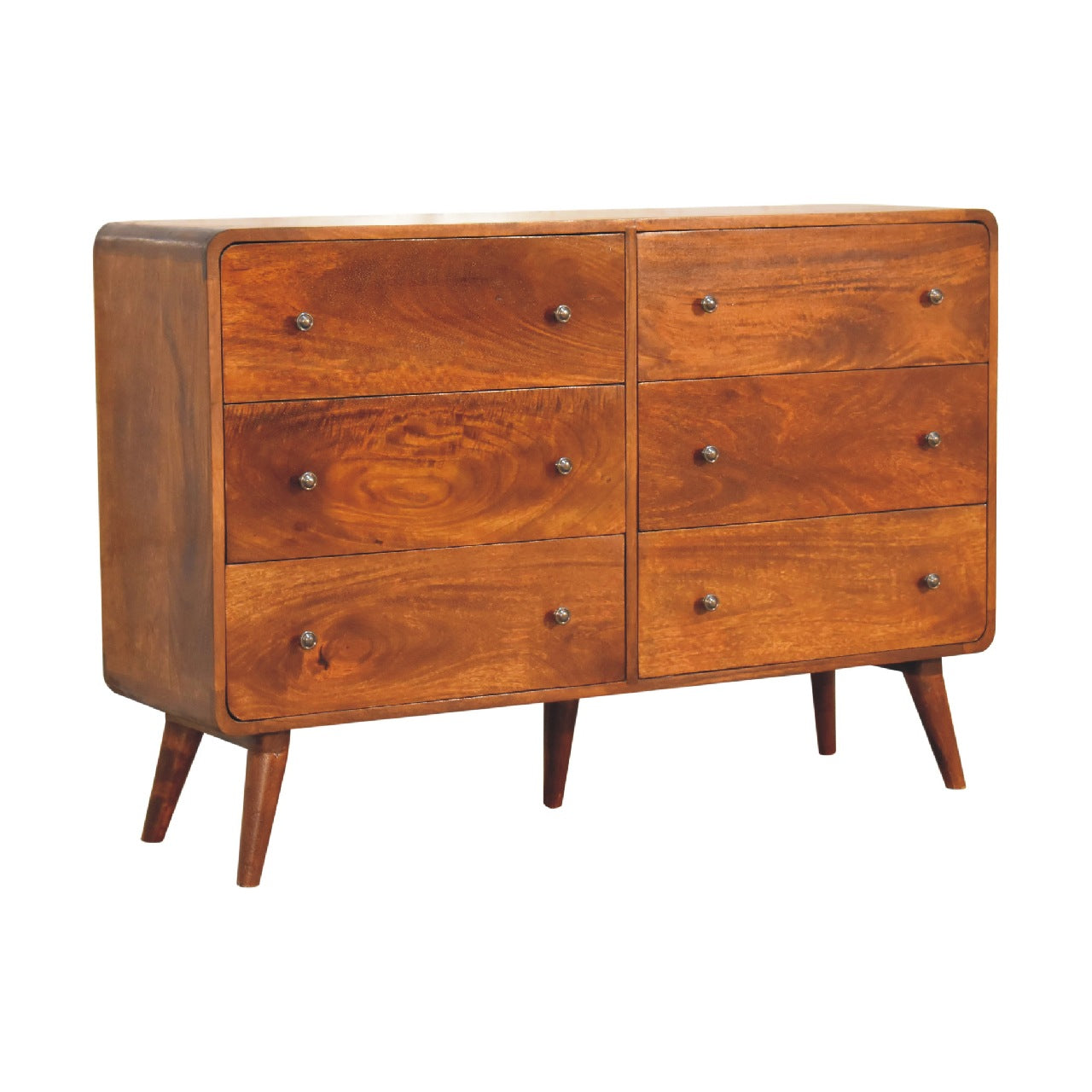 Large Curved Chestnut Chest - Living with Luxury