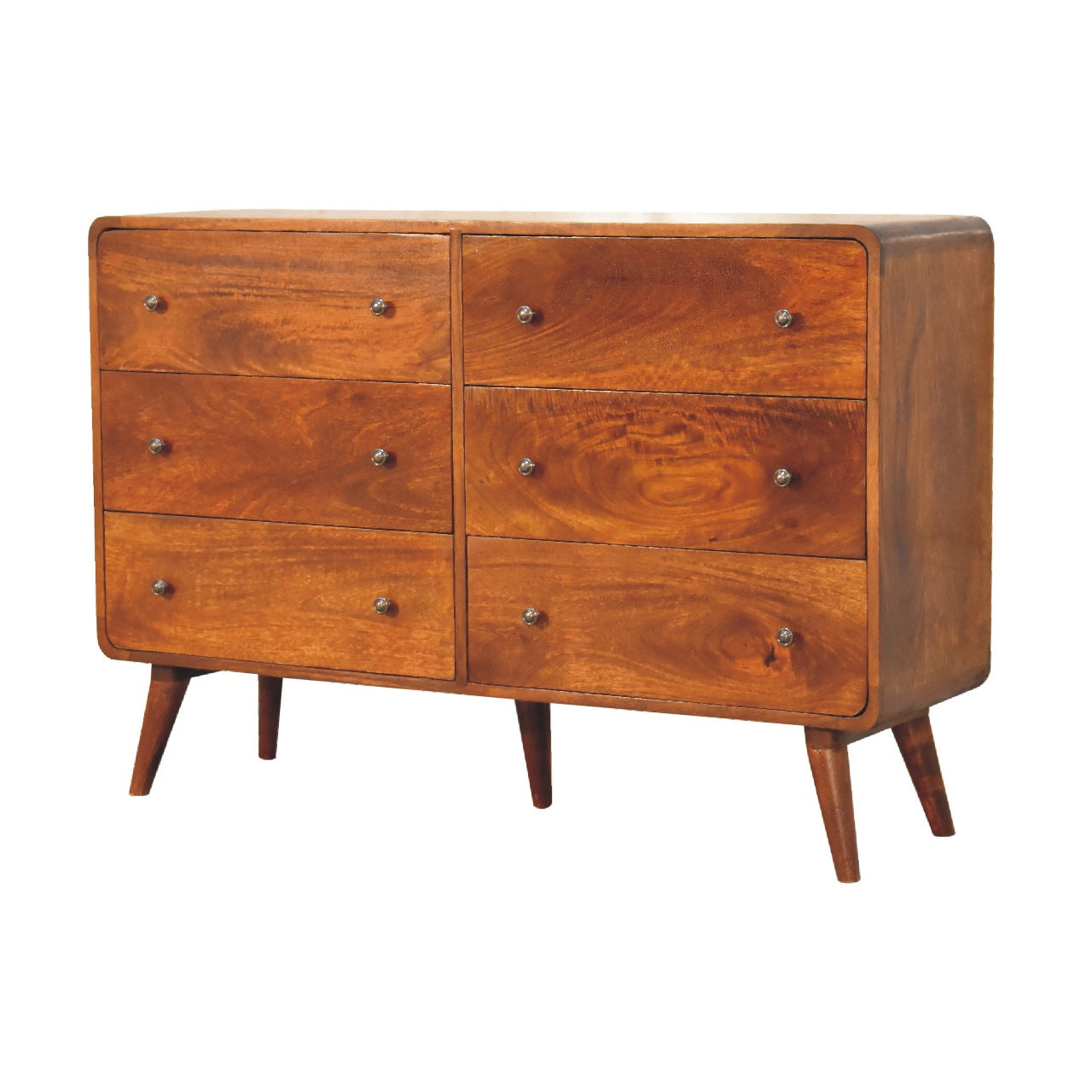 Large Curved Chestnut Chest - Living with Luxury