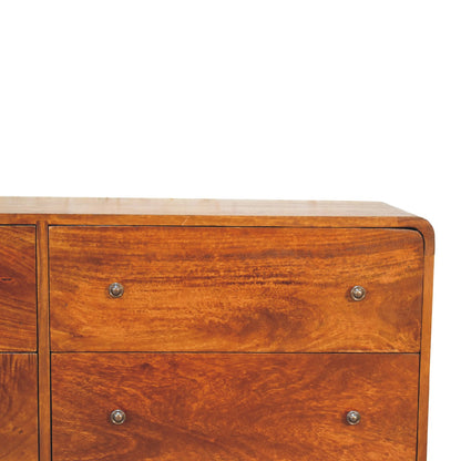Large Curved Chestnut Chest - Living with Luxury