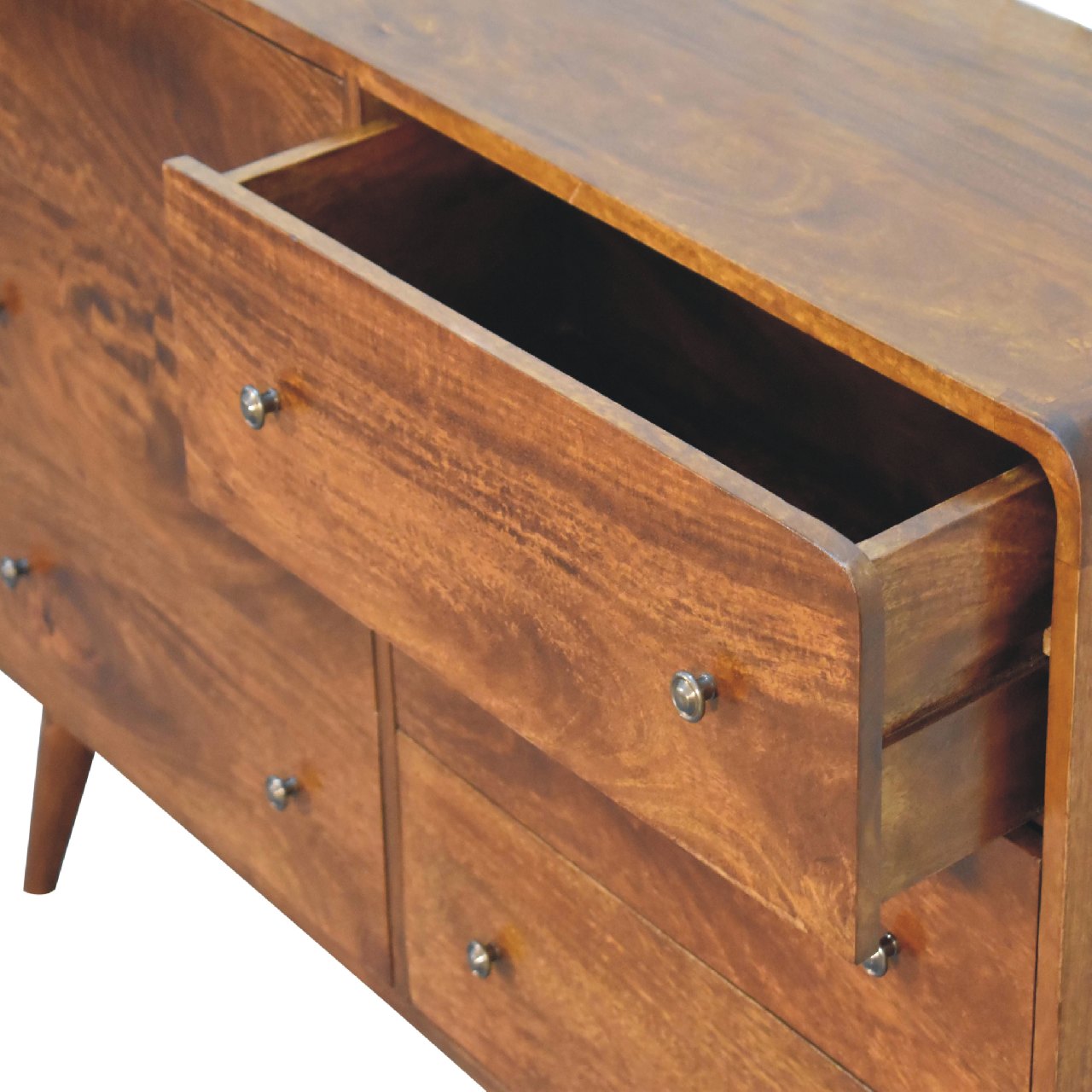 Large Curved Chestnut Chest - Living with Luxury