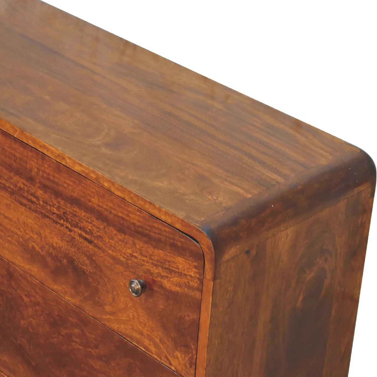 Large Curved Chestnut Chest - Living with Luxury