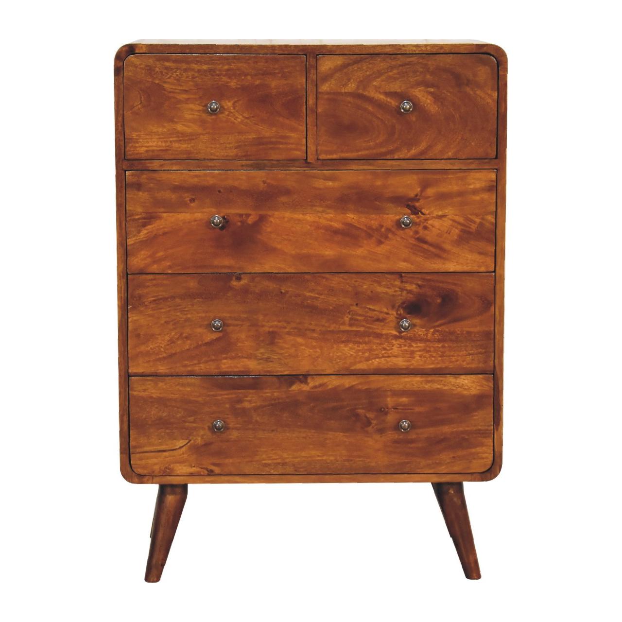 2 over 3 Curved Chestnut Chest - Living with Luxury