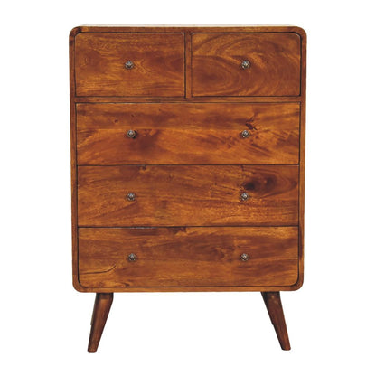 2 over 3 Curved Chestnut Chest - Living with Luxury