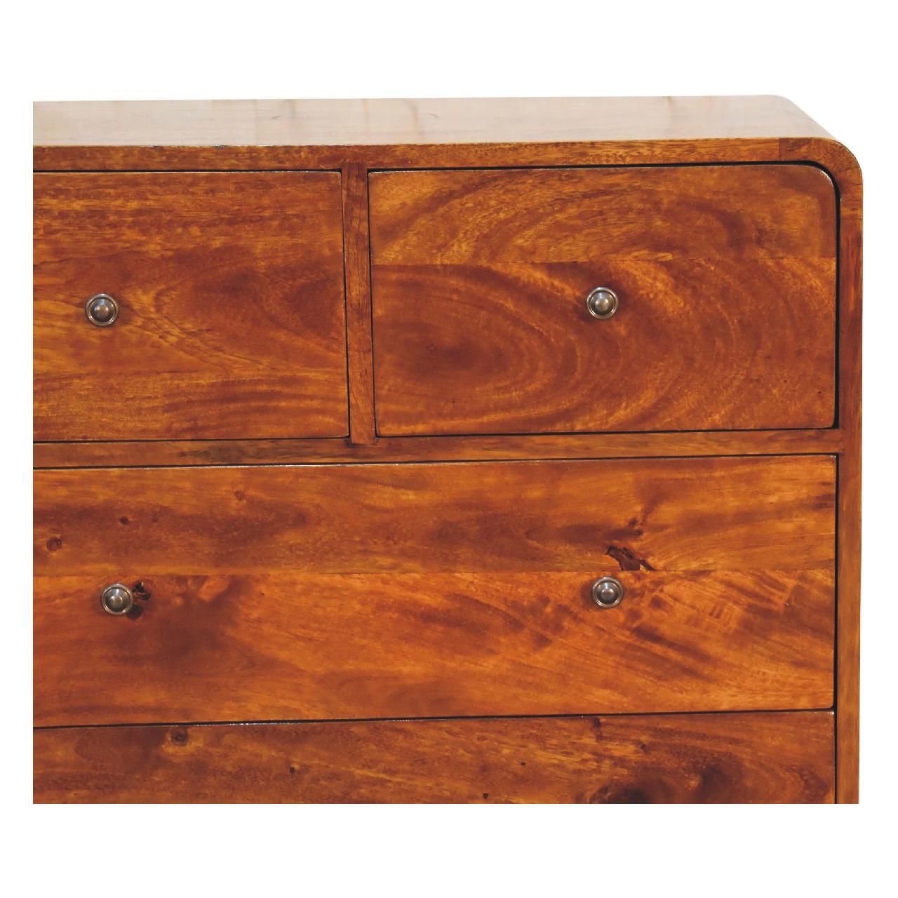 2 over 3 Curved Chestnut Chest - Living with Luxury