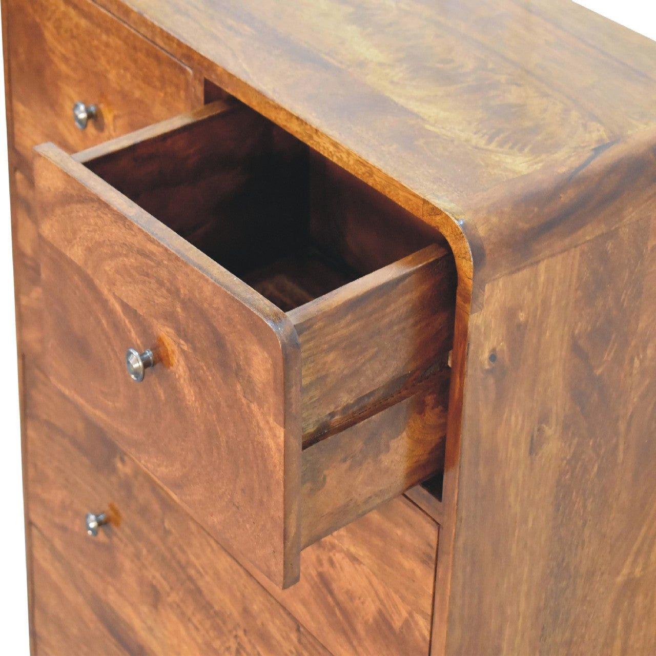 2 over 3 Curved Chestnut Chest - Living with Luxury