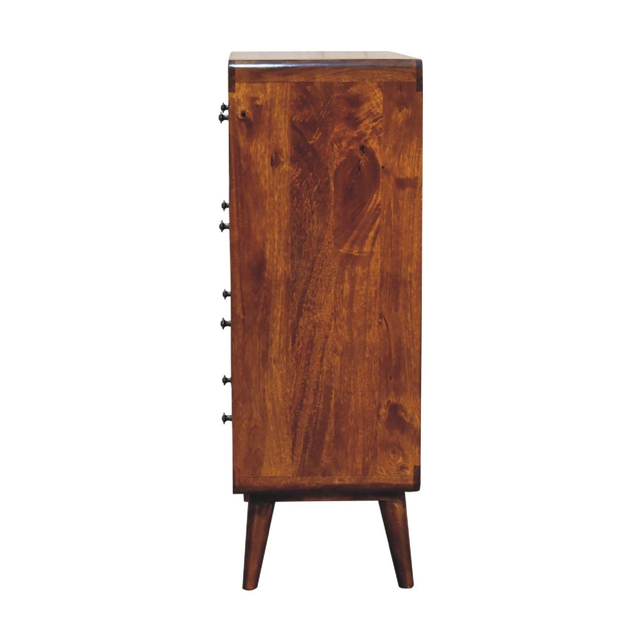 2 over 3 Curved Chestnut Chest - Living with Luxury